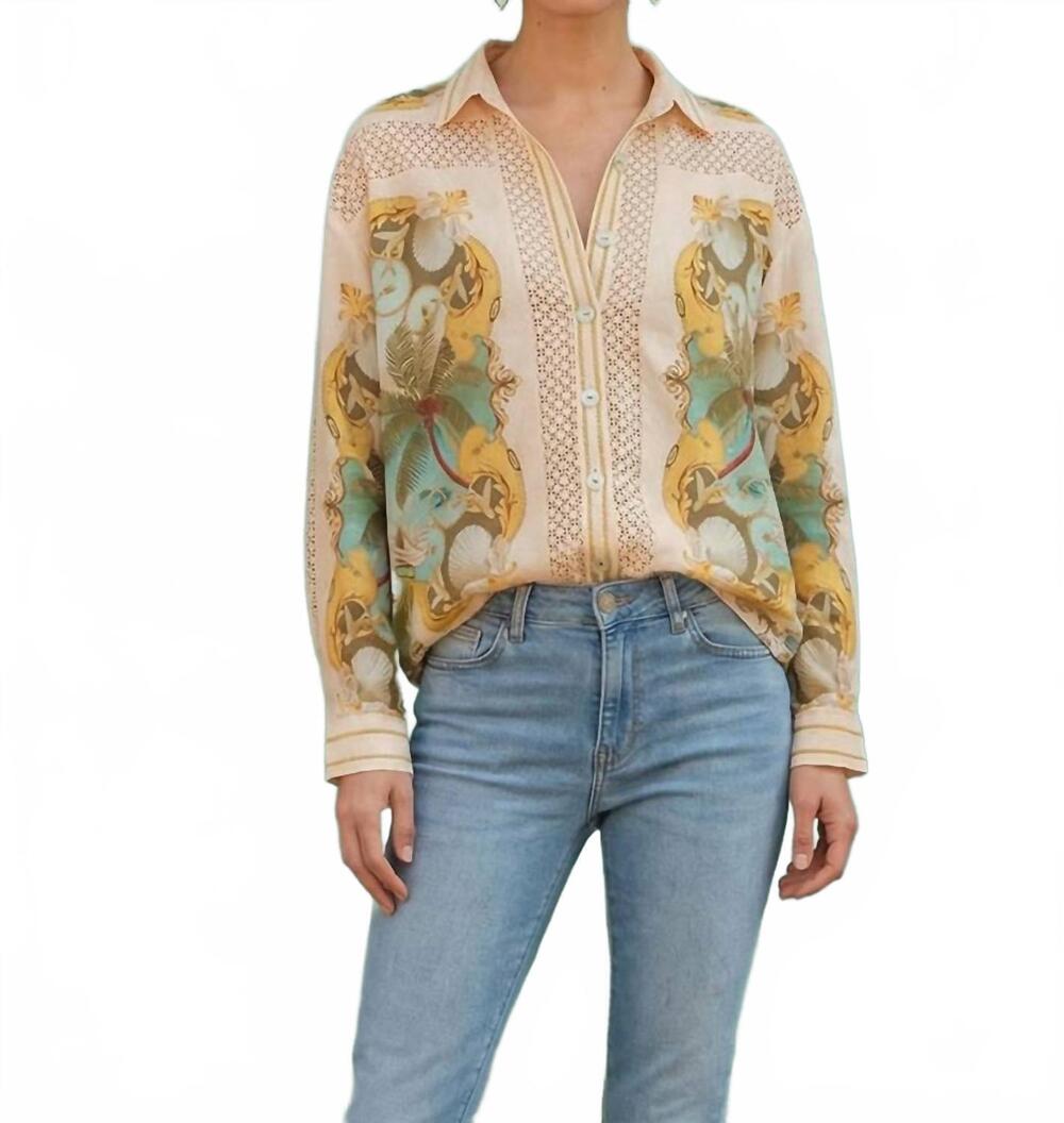 NEW FARM RIO royal sea crochet blouse